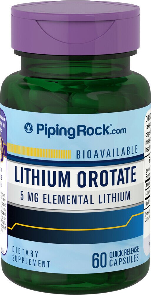 Piping Rock Lithium Orotate 5 mg 60 Capsules