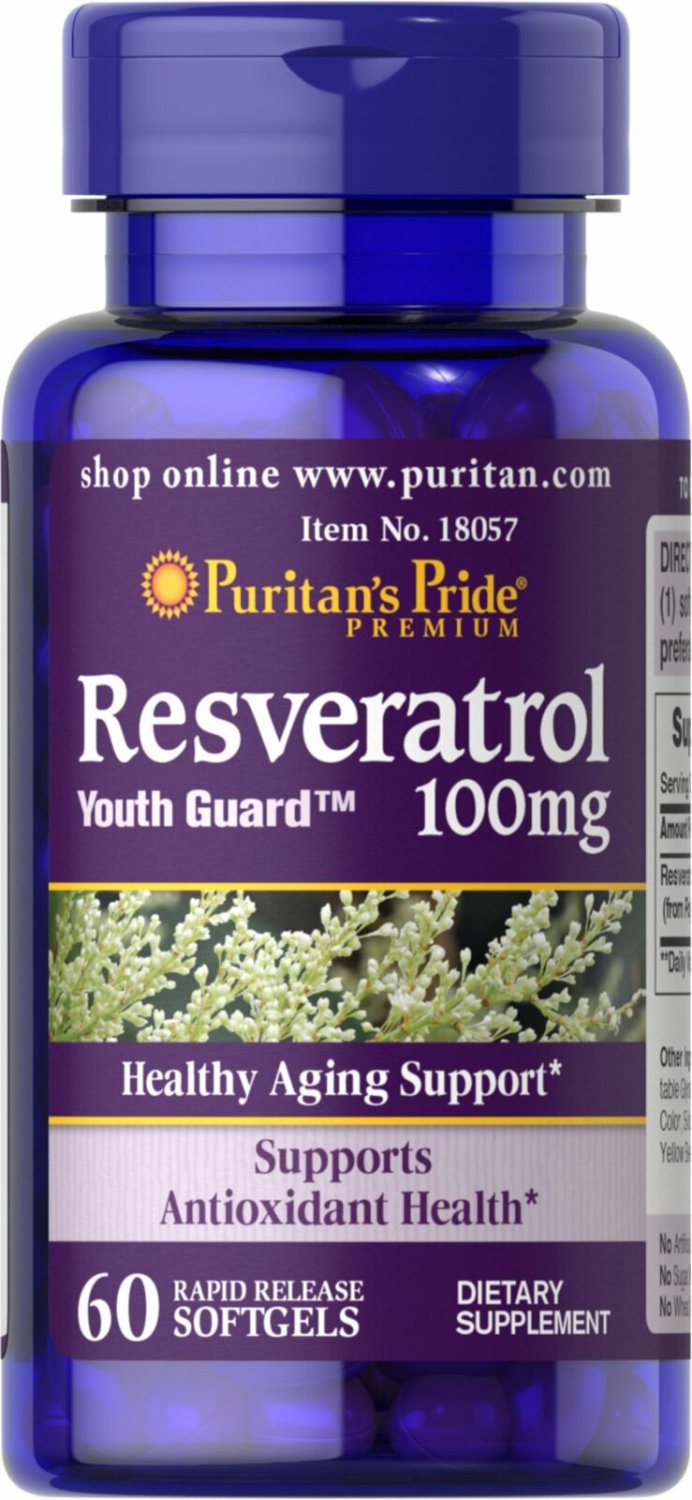 Puritan's Pride Resveratrol 100 mg - 60 Softgels