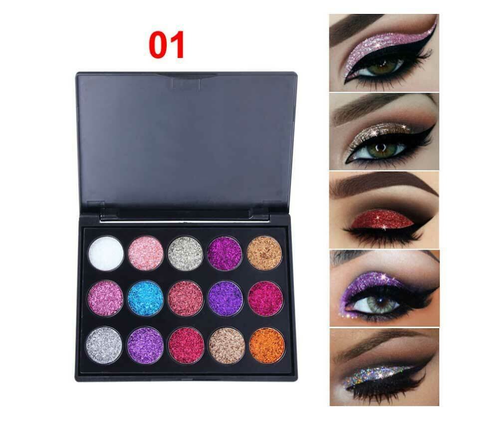 Glitter Eyeshadow 15 Colors Matte Makeup Kit Shimmer Eye Shadow Powder Palette 1