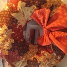 Orange dot ribbon fall wreath