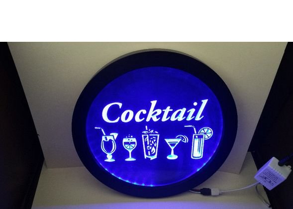 Cocktail RGB led MultiColor wireless control beer bar pub club neon light sign