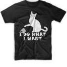 Black Men Tshirt I Do What I Want Funny Cat Pet Black Tshirt For Men
