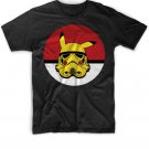 Black Men Tshirt Cartoon Pokemon Pikachu funny 3D Stromtroper Black Tshirt For Men