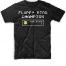 Black Men Tshirt Flappy Bird Champion Black Tshirt For Men