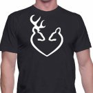 Black Men Tshirt Browning style buck and doe Black Tshirt For Men