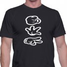 Black Men Tshirt Cartoon Hands Mickey Hands Rock Paper Scissor Black Tshirt For Men