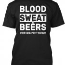 Black Men Tshirt BLOOD, SWEAT AND BEERS Black Tshirt For Men