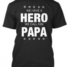 Black Men Tshirt Papa Hero fathers day Black Tshirt For Men