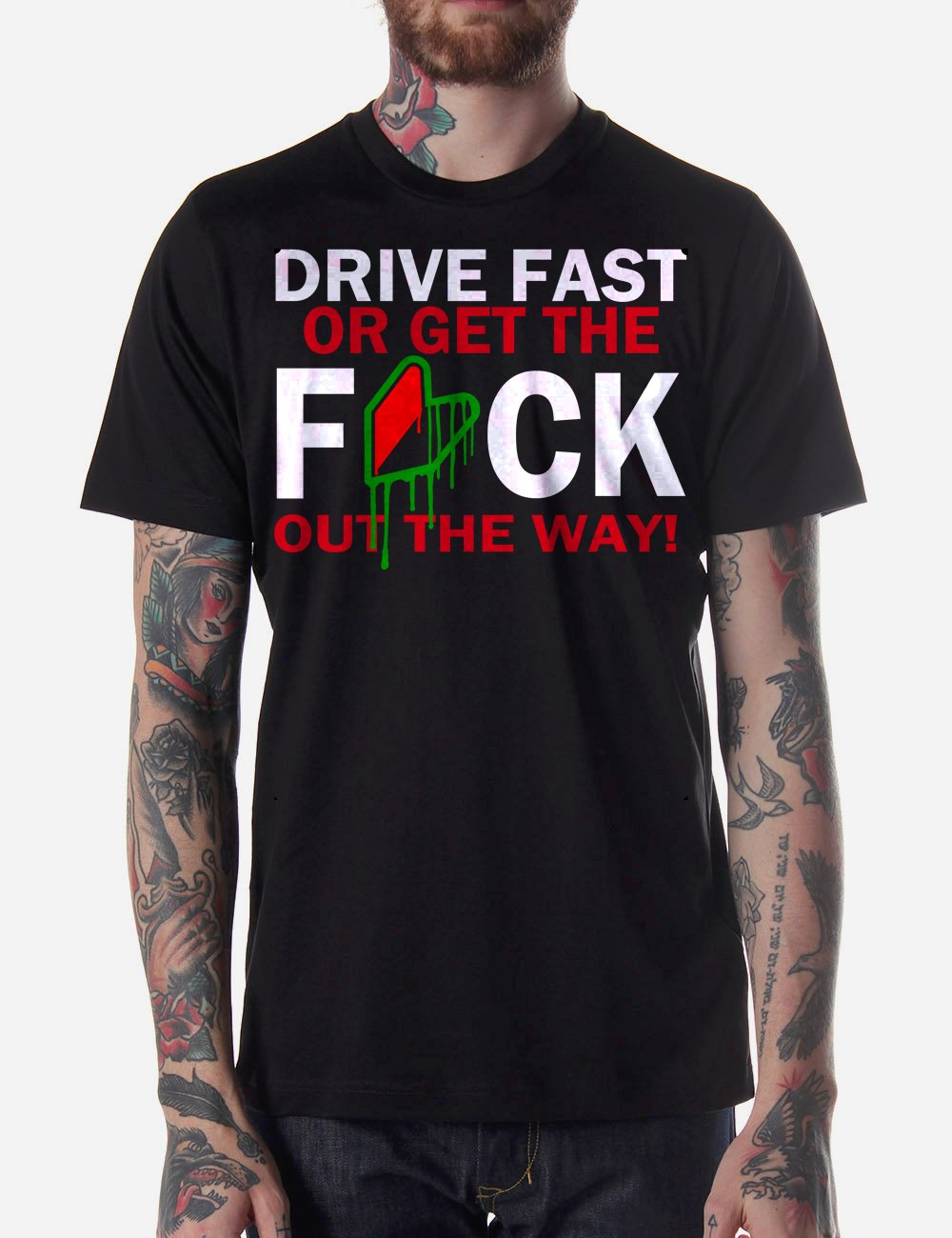 Black Men Tshirt DRIVE FAST Funny JDM Soshinoya Black Tshirt For Men