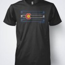 Black Men Tshirt Fly Fishing T shirt - Colorado Flag Rod and Reel by Dead Drift Fly Fishing