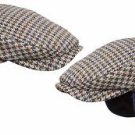 WIGENS Ivy Houndstooth Wool Newsboy Cap With Ear Flaps Size 57 - 7 1/8  NWT