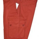 VINCE Vermut/Red Washed Twill Cotton Cargo Shorts Sz.36 NWT $165 Made in USA
