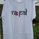 Nepal 100% cotton trendy hip men's medium white T-shirt *FREE SHIPPING*