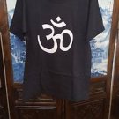 Om Yoga 100% cotton trendy hip men's large black T-shirt *FREE SHIPPING*