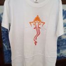 Ganesh 100% cotton trendy hip men's large white T-shirt *FREE SHIPPING*