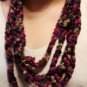 Handcrafted Finger Crocheted Infinity Scarf, long