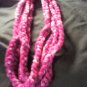 Handcrafted Finger Crocheted Infinity Scarf, Electric purple/pink