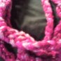 Handcrafted Finger Crocheted Infinity Scarf, Electric purple/pink
