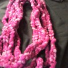Handcrafted  Finger Crocheted Infinity Scarf, Electric 5 loops
