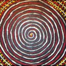 8x10 original ABSTRACT painting "white-yellow swirls" acrylic on canvas art deco