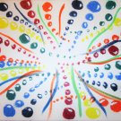 11x14 original ABSTRACT painting "Ribbons and Bubbles" acrylic on canvas art deco