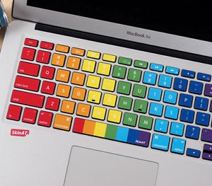 Macbook Keyboard Decal Air Sticker Rainbow Avery US style 12in keys Protector