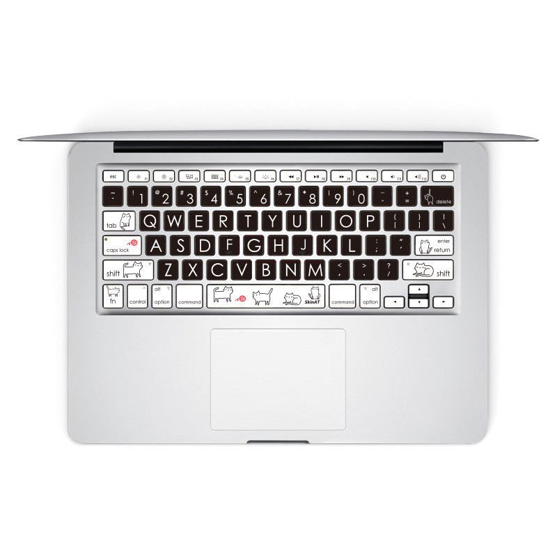 Mac Keyboard Sticker MacBook Air Decal Avery US style Protector Skin White Cat