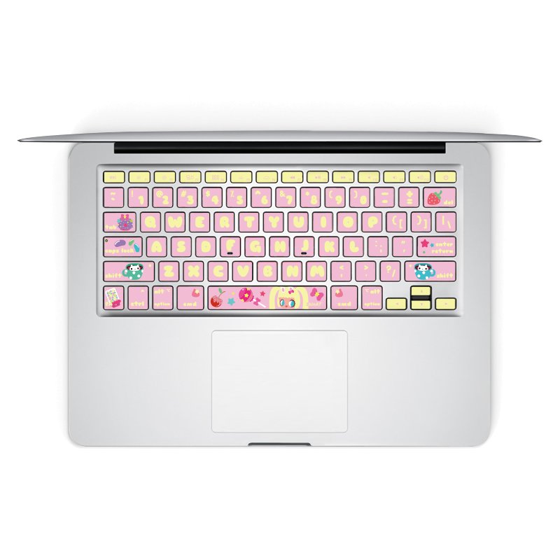 Keyboard Stickers Pro Decal Avery Mac Air Skin art Humor Protector Pink