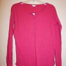 Womens Gap waffle thermal henley top size S magenta fuchsia color NWT