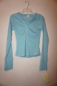 Balance Collection by Marika long-sleeve casual top turquoise blue size M NWT