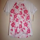 Womens Champion for Target bike cycling top white w pink hibiscus print sz S NWT