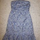 The Limited strapless dress ivory and blue swirl pattern ruched top size 2 NWT