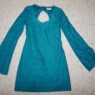 JC Penney lsenboye womens dress teal green lace long sleeve back cutout NWT