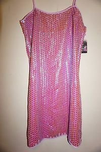 Free People with Anna Sui mini dress sz XS all over pink iridescent sequins NWT
