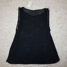 Townsen sheer black sleeveless top with zipper closure at arm holes size S NWT