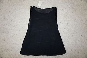 Townsen sheer black sleeveless top with zipper closure at arm holes size S NWT