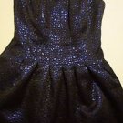 Romeo & Juliet Couture strapless dress sz XS fit & flare black/metallic blue NWT