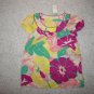 Womens Shoshanna blouse sz 6 100% silk yellow with purple pink green flowers NWT