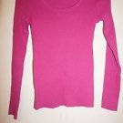 Victoria's Secret Moda International cotton ribbed top magenta color sz M NWOT