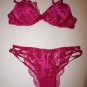 Victoria's Secret plunge bra 34B & cheekini sz S wicked rose bright pink NWT
