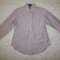 Anne Klein II long-sleeve shirt sz M button down style gray-lavender mauve NWT