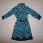 The Limited t-shirt dress size XS turquoise teal & navy print with navy belt NWT