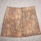 TOPSHOP Felt Bambi Print mini skirt sz US 6/UK 10 gold color front zipper NWT