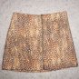 TOPSHOP Felt Bambi Print mini skirt sz US 6/UK 10 gold color front zipper NWT