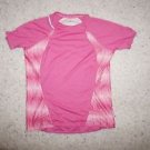 Womens Nike dri-fit short sleeve top pink w/ pink pattern reflective sz M NWT