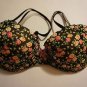 Victoria's Secret padded demi bra size 34C black with pink & yellow flowers NWOT