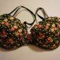 Victoria's Secret padded demi bra size 34C black with pink & yellow flowers NWOT