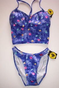 Body Glove tankini XS & bikini size S blue floral NWT