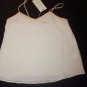 Womens Nolita tank top sz S beige with brown & turquoise flowers lace tie EUC