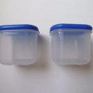 Tupperware Clear Mates set of 6 square containers 2.5" clear with blue seals new